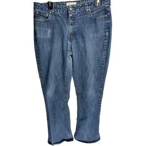 Riders by Lee Women Bootcut Jeans Size 14 Blue Dark Wash Denim Mid Rise